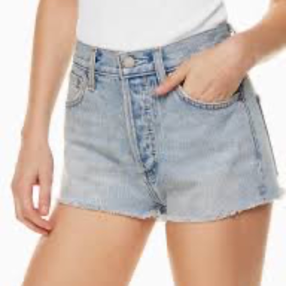 Aritzia Denim Forum, Yoko short, High waisted light blue denim shorts, Size 26W